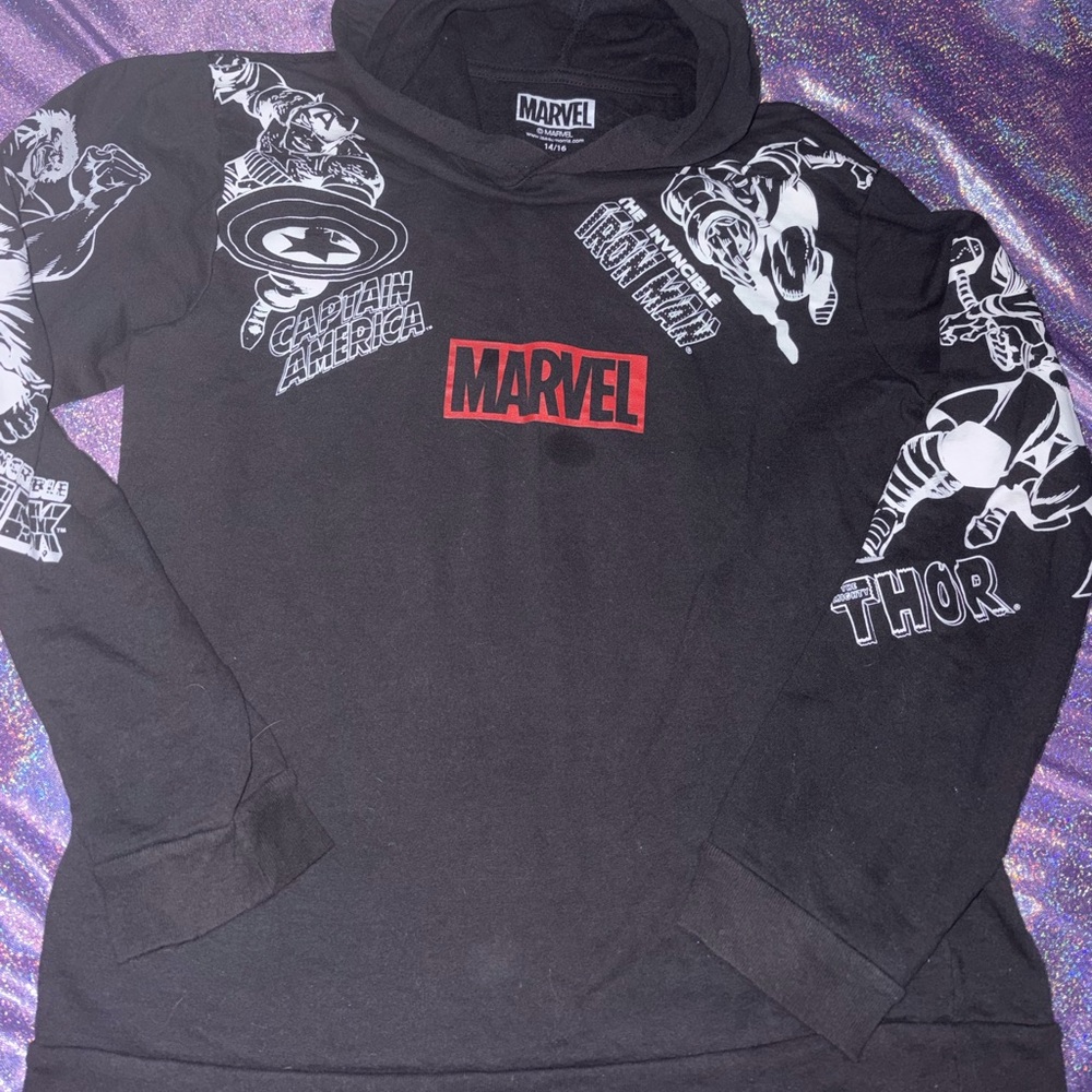 Boys Marvel Hooded Long Sleeve